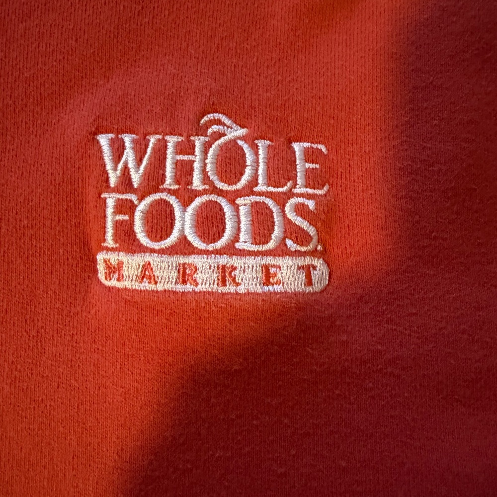 Whole Foods Market sweatshirt1 orange 1 purple orange never worn various